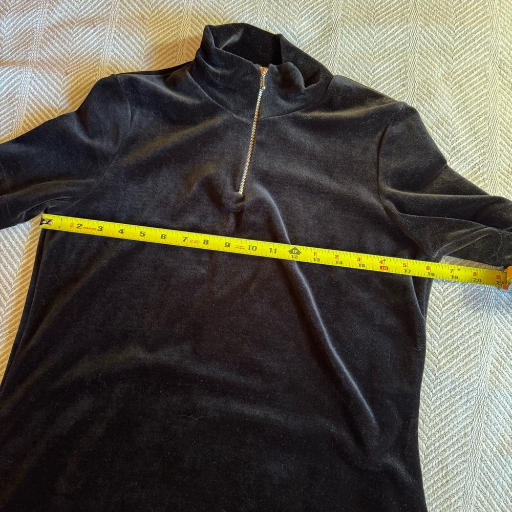 Vintage Energie Y2K '90s Velour Short Sleeve Mini Dress, Black, Size M - Picture 6 of 8